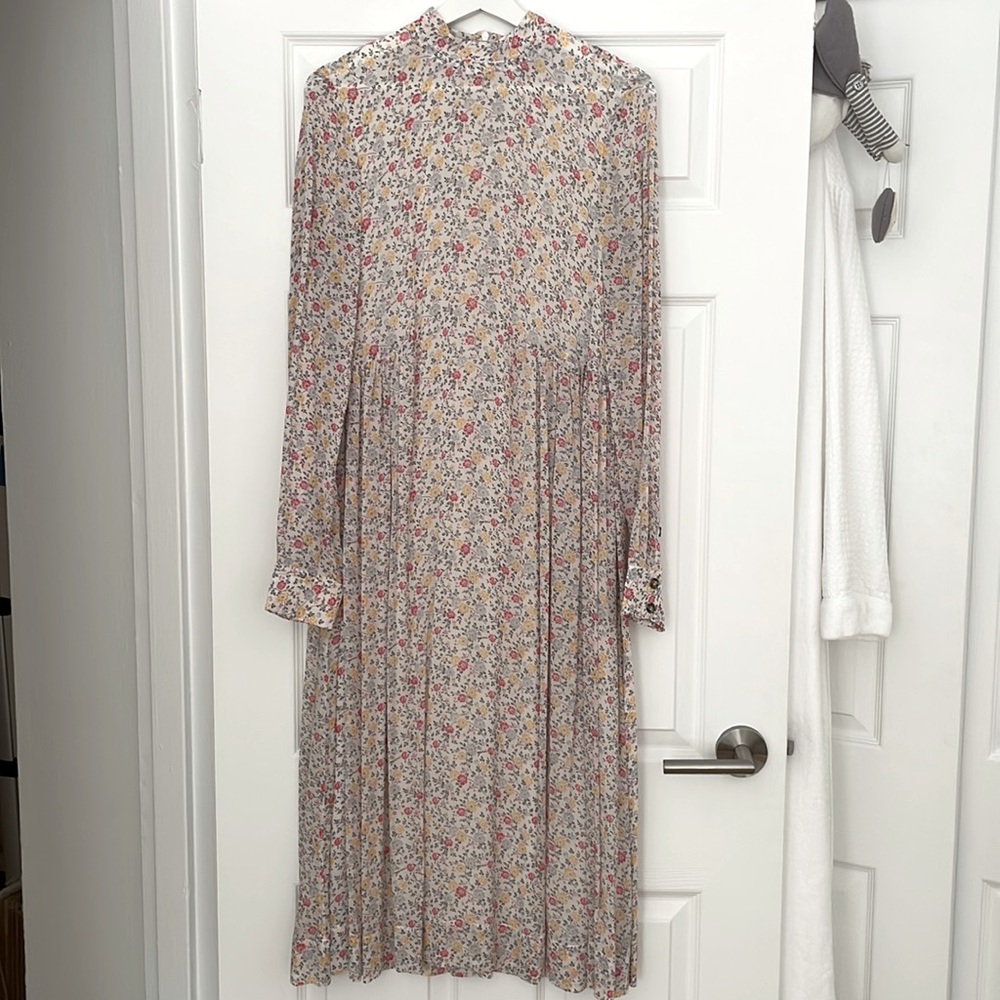 Ganni Floral Printed Midi Dress